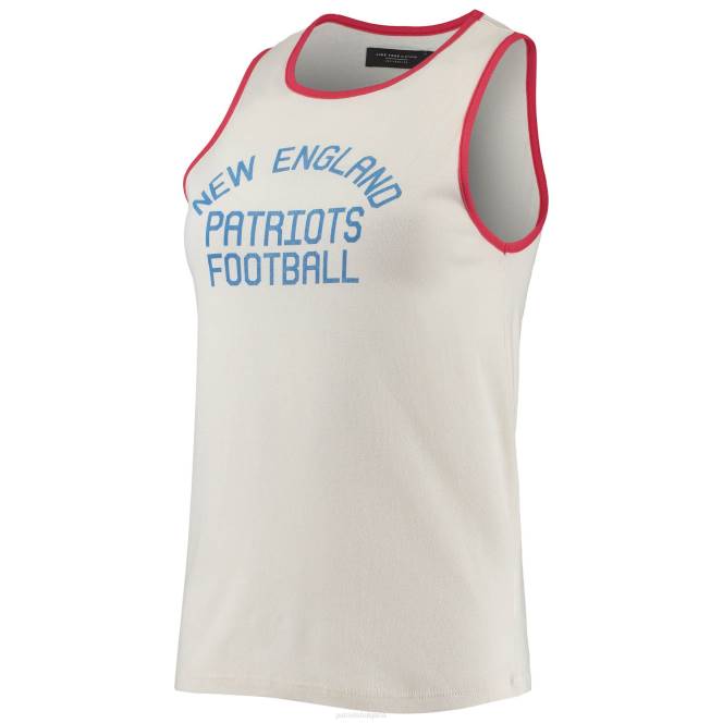 облекло Patriots Jersey нездравословна храна бяло/червено потниче с поп обвързване с лопатка с деколте Жени T8TH2791
