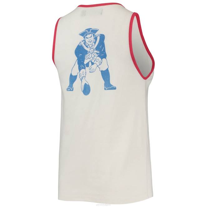 облекло Patriots Jersey нездравословна храна бяло/червено потниче с поп обвързване с лопатка с деколте Жени T8TH2791