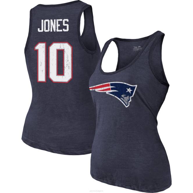 облекло Patriots Jersey величествени нишки mac jones navy играч име и номер потник от три смеси Жени T8TH2735