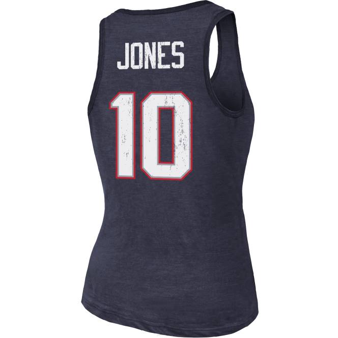 облекло Patriots Jersey величествени нишки mac jones navy играч име и номер потник от три смеси Жени T8TH2735