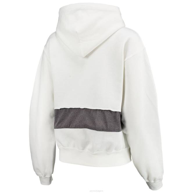 облекло Patriots Jersey Refried apparel бял устойчив пуловер с долман с качулка Жени T8TH2405