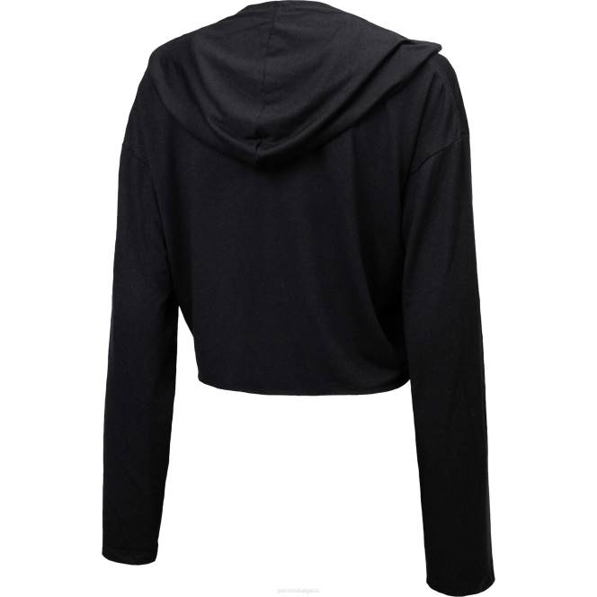 облекло Patriots Jersey съкратен пуловер с качулка с черен леопард с величествени нишки Жени T8TH2331