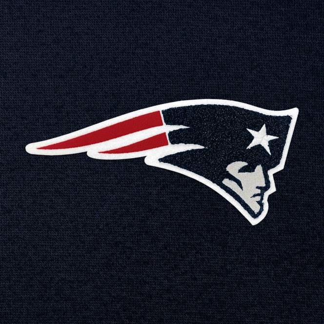 облекло Patriots Jersey антигуа военноморски суичър с деколте и пуловер от шенил Жени T8TH2354