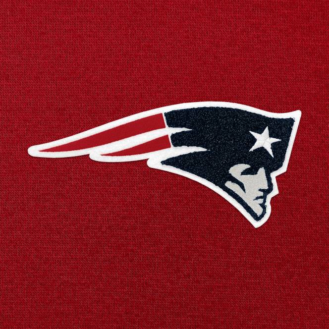 облекло Patriots Jersey антигуа червен суитшърт с деколте и пуловер от шенил Жени T8TH2427