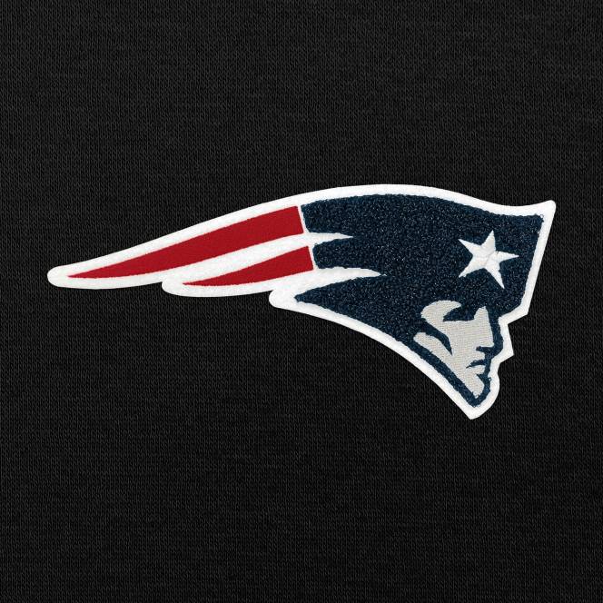 облекло Patriots Jersey антигуа черен пуловер с деколте и пуловер от шенил Жени T8TH2428