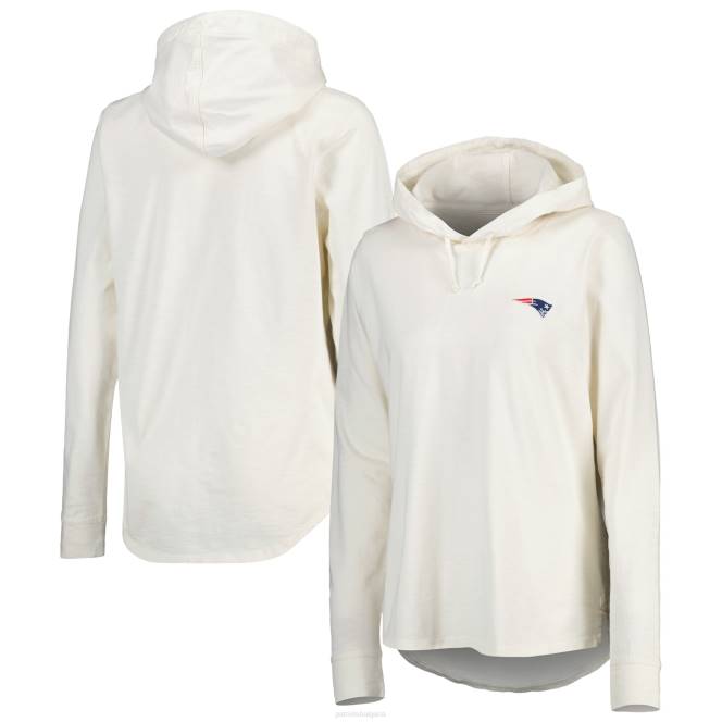 облекло Patriots Jersey Tommy Bahama Cream Ashby Isles Пуловер с качулка Жени T8TH2402