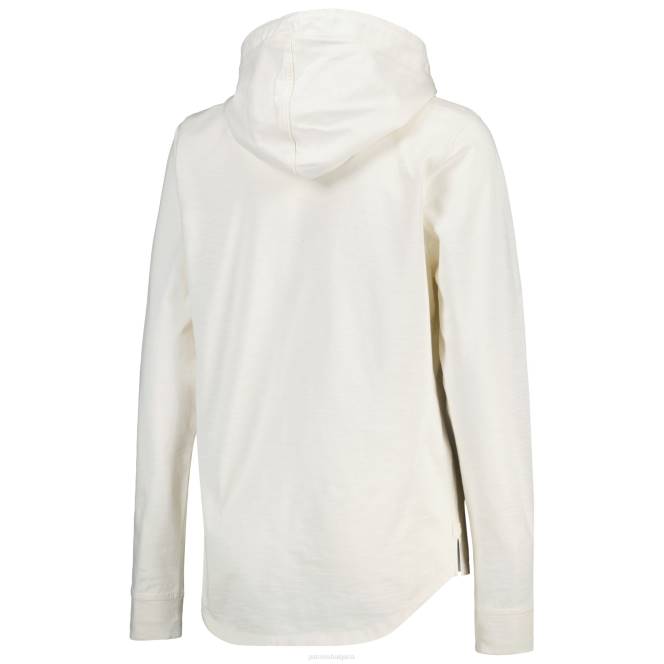 облекло Patriots Jersey Tommy Bahama Cream Ashby Isles Пуловер с качулка Жени T8TH2402