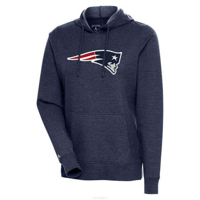 облекло Patriots Jersey antigua Heathered военноморски екшън шенил пуловер качулка Жени T8TH2408