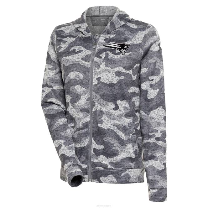 облекло Patriots Jersey суичър с абсолютен цип с метално лого antigua camo Жени T8TH2406
