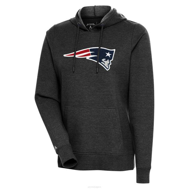 облекло Patriots Jersey antigua heathered черен екшън пуловер с качулка Жени T8TH2375