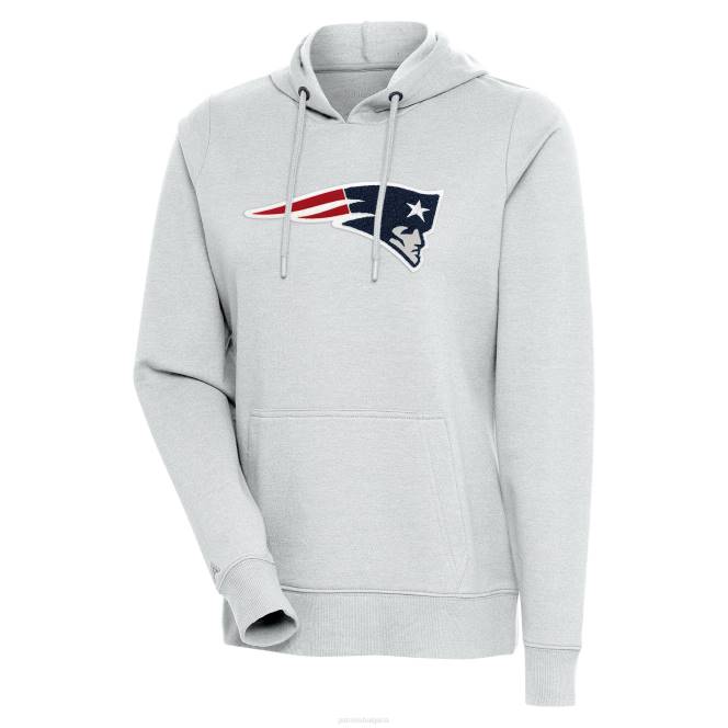 облекло Patriots Jersey antigua heathered сив екшън шенил пуловер качулка Жени T8TH2419