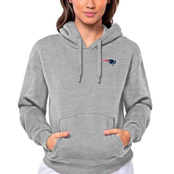 облекло Patriots Jersey antigua heathered сив пуловер с качулка Жени T8TH2436