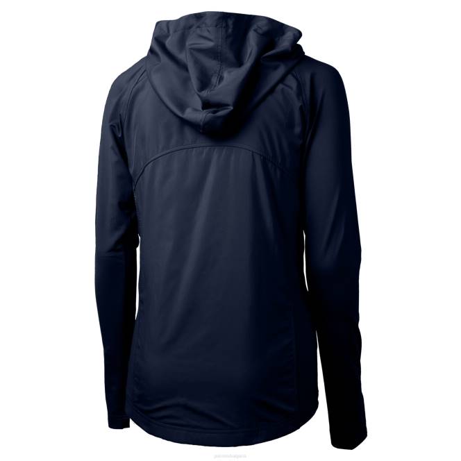 облекло Patriots Jersey cutter & buck тъмносиня каска лого адаптирана еко плетена хибридна рециклирана качулка с пълен цип Жени T8TH846