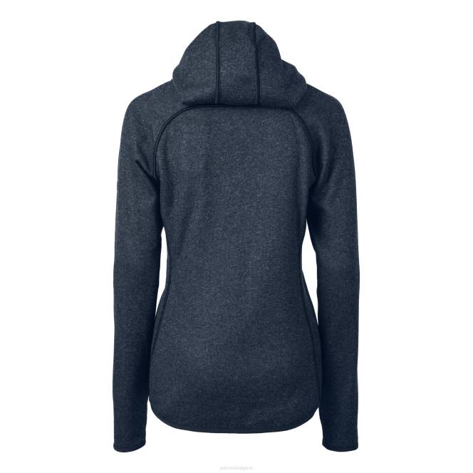 облекло Patriots Jersey cutter & buck тъмносиня каска лого грот пуловер плетен суичър с цял цип Жени T8TH883