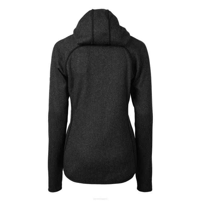 облекло Patriots Jersey cutter & buck charcoal шлем с лого на грот пуловер с качулка с пълен цип Жени T8TH849