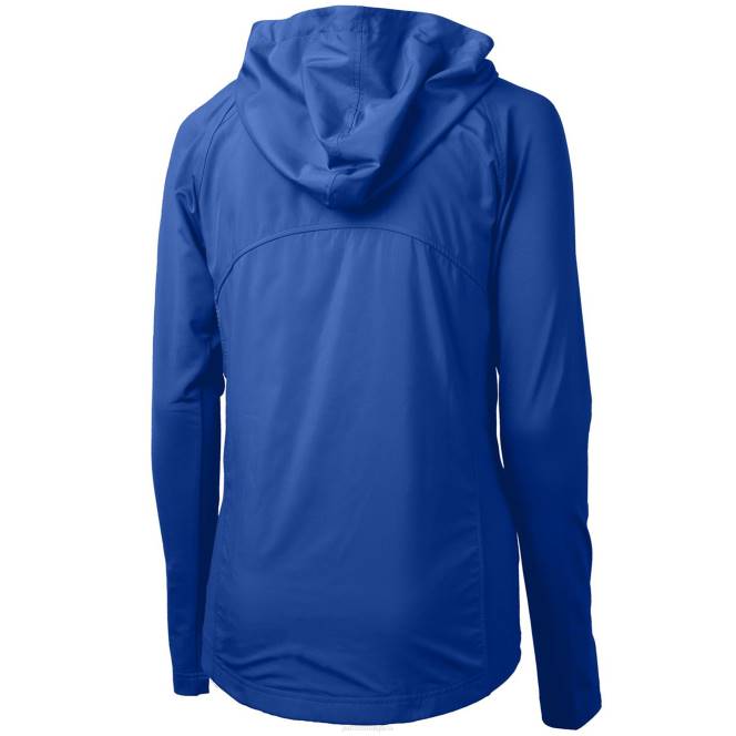 облекло Patriots Jersey cutter & buck royal throwback logo адаптиран еко плетен хибриден рециклиран суичър с цял цип Жени T8TH1096