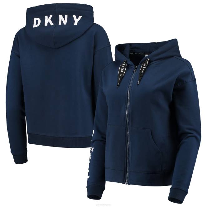 облекло Patriots Jersey dkny спортна тъмносиня суичър с цял цип zoey Жени T8TH2467