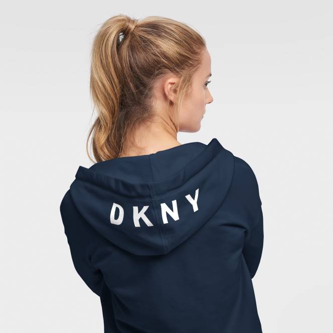 облекло Patriots Jersey dkny спортна тъмносиня суичър с цял цип zoey Жени T8TH2467
