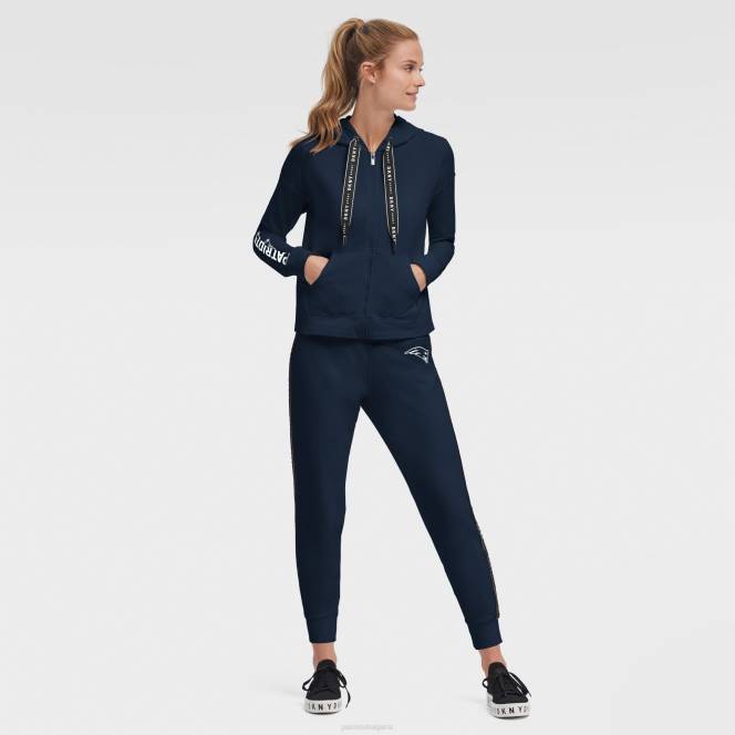 облекло Patriots Jersey dkny спортна тъмносиня суичър с цял цип zoey Жени T8TH2467