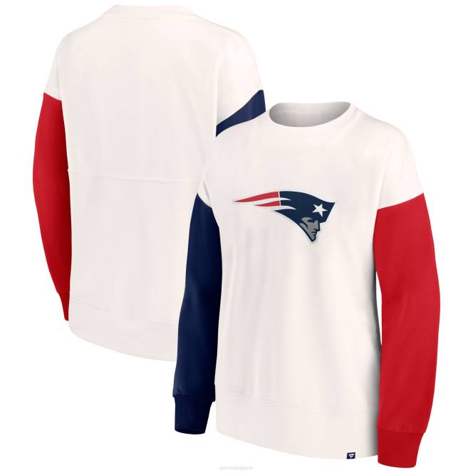 облекло Patriots Jersey пуловер суитшърт с основно лого с бял цвят на fanatics Жени T8TH2347