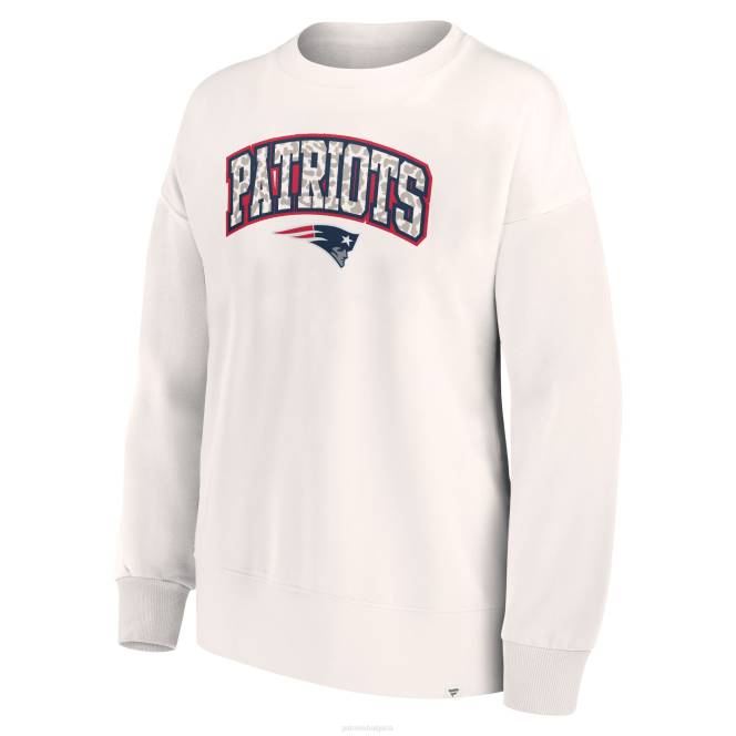 облекло Patriots Jersey пуловер суичър с бял леопард с марка fanatics Жени T8TH2350