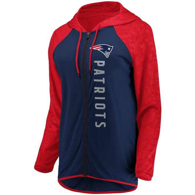облекло Patriots Jersey качулка с качулка с цял цип с лого на fanatics завинаги Жени T8TH2435