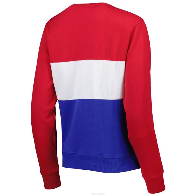 облекло Patriots Jersey mitchell & ness royal/червен пуловер с цветен блок Жени T8TH2368