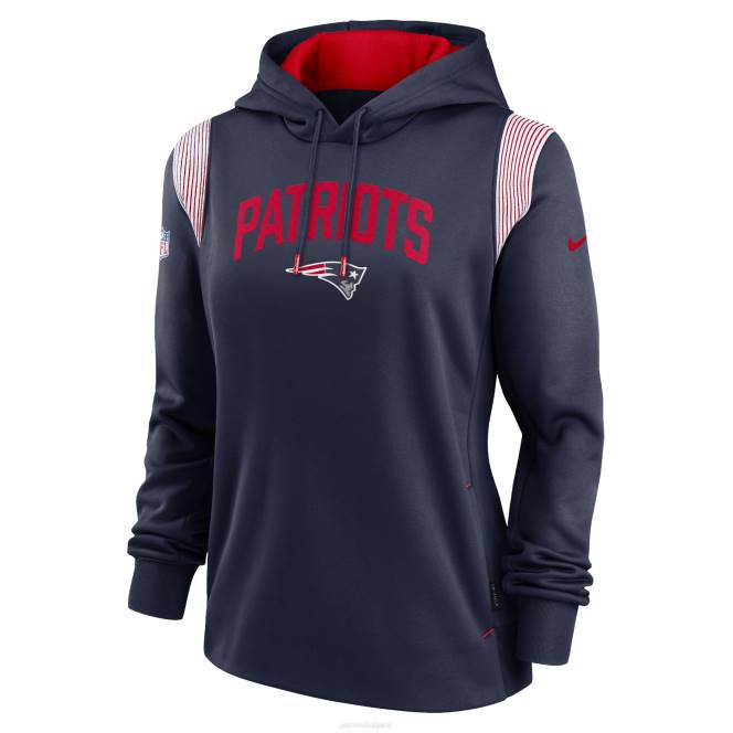 облекло Patriots Jersey nike navy sideline stack performance пуловер с качулка Жени T8TH2334