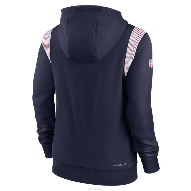 облекло Patriots Jersey nike navy sideline stack performance пуловер с качулка Жени T8TH2334