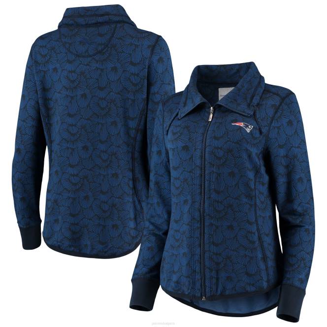 облекло Patriots Jersey tommy bahama тъмносин спортен суичър we dance tri-blend с пълен цип Жени T8TH2429