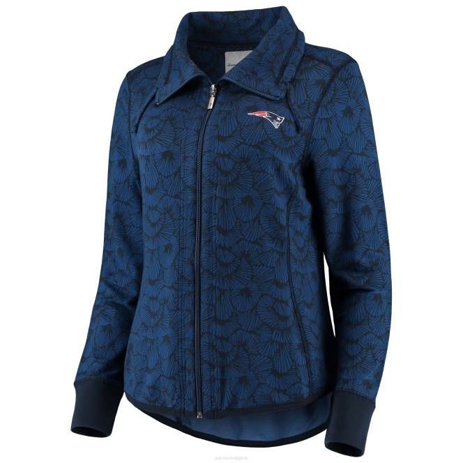 облекло Patriots Jersey tommy bahama тъмносин спортен суичър we dance tri-blend с пълен цип Жени T8TH2429
