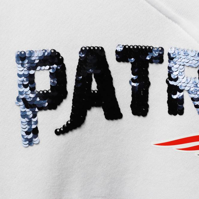 облекло Patriots Jersey бял пуловер с v-образно деколте победа cuce Жени T8TH2393