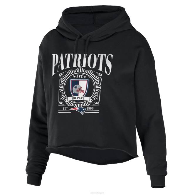 облекло Patriots Jersey wear by erin andrews черен изрязан пуловер от полар от гъба Жени T8TH2349