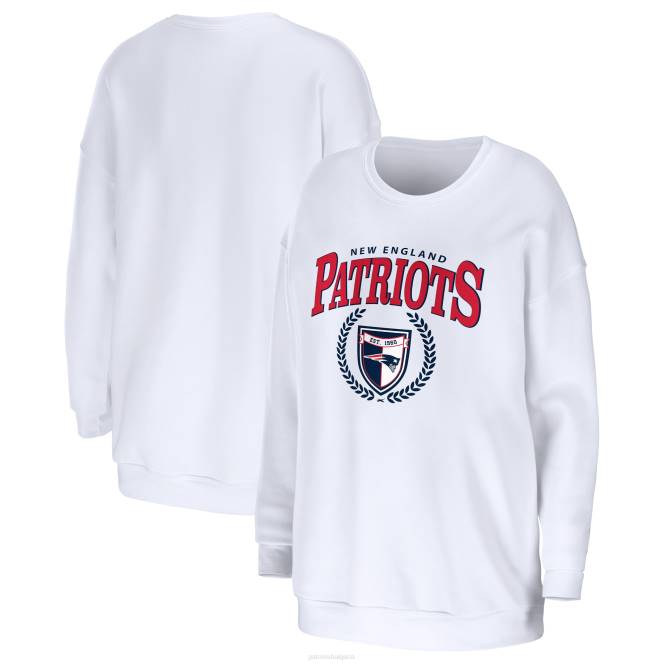 облекло Patriots Jersey wear by erin andrews бял пуловер с огромен размер Жени T8TH2380