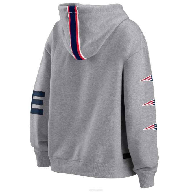 облекло Patriots Jersey wear by erin andrews сива качулка с пълен цип Жени T8TH2412