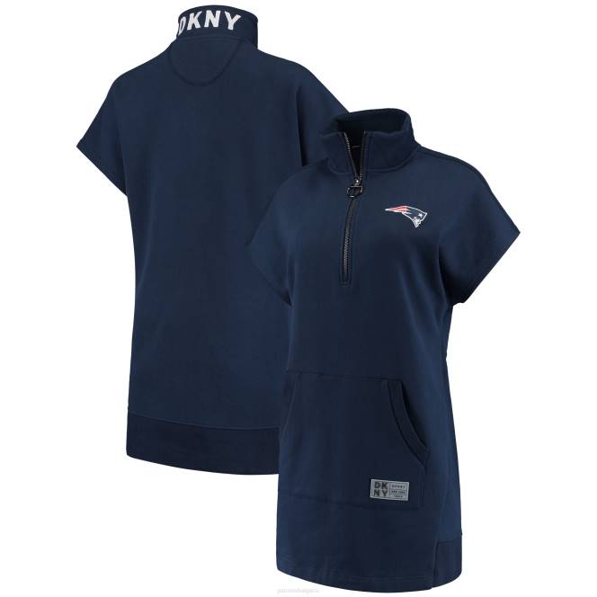 облекло Patriots Jersey dkny sport темносиня рокля с маратонки с четвърт цип naomi Жени T8TH2228