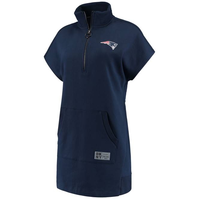 облекло Patriots Jersey dkny sport темносиня рокля с маратонки с четвърт цип naomi Жени T8TH2228