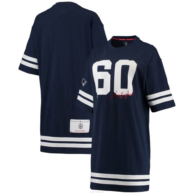 облекло Patriots Jersey tommy hilfiger тъмносиня клер рокля с половин ръкав Жени T8TH2227