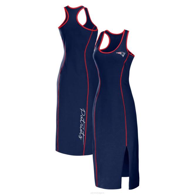 облекло Patriots Jersey wear by erin andrews тъмносиня миди рокля със състезателна облегалка Жени T8TH2221