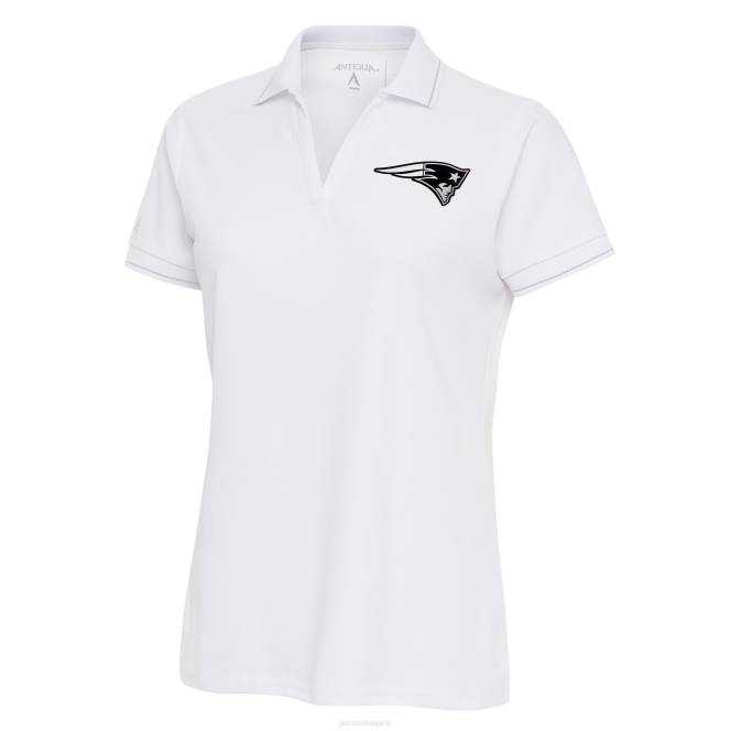 облекло Patriots Jersey антигуа бяло метално лого богато поло Жени T8TH2545