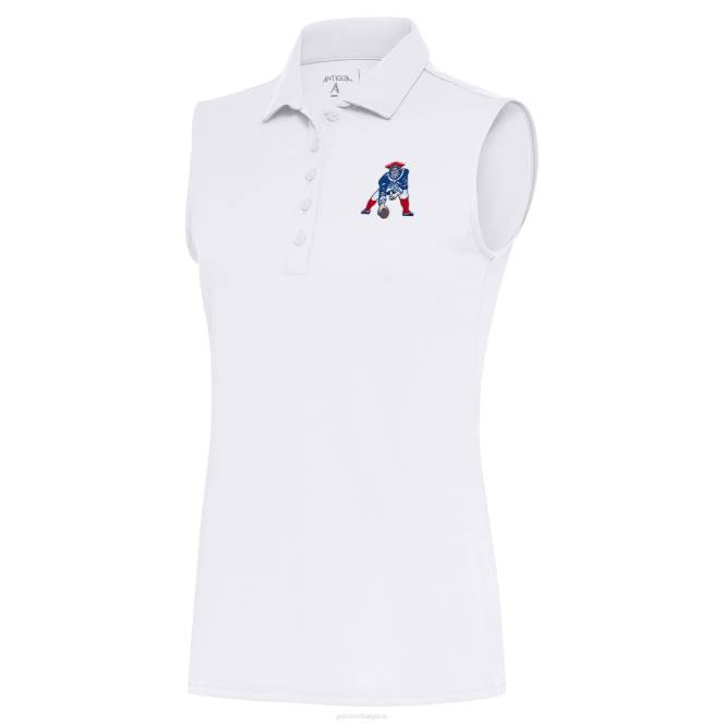 облекло Patriots Jersey antigua white throwback logo без ръкави tribute polo Жени T8TH2600