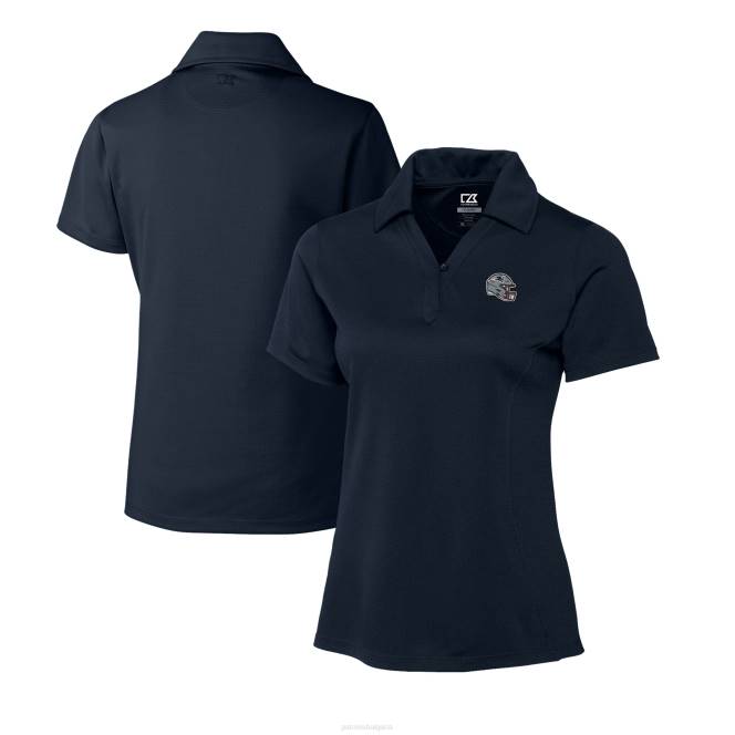облекло Patriots Jersey cutter & buck тъмносиньо лого на каска cb drytec genre текстурирано плътно поло Жени T8TH2512