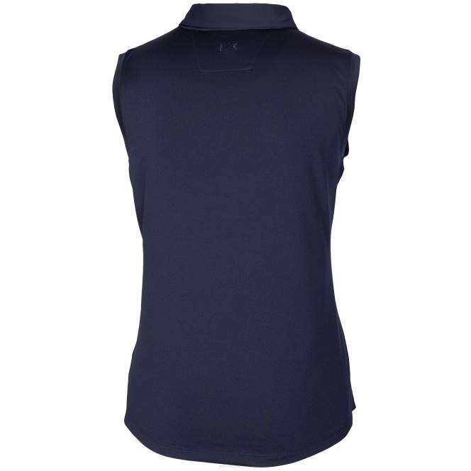 облекло Patriots Jersey cutter & buck navy forge drytec еластично поло без ръкави Жени T8TH2574