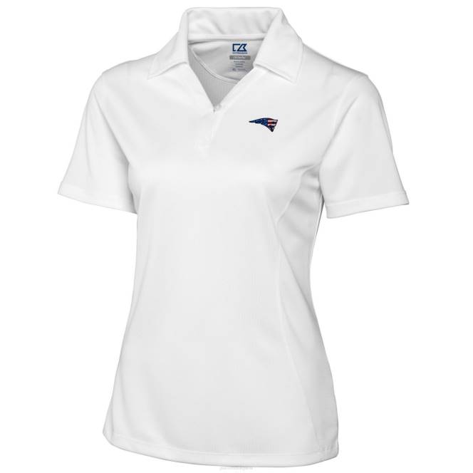 облекло Patriots Jersey cutter & buck white genre drytec текстурирано поло Жени T8TH2614