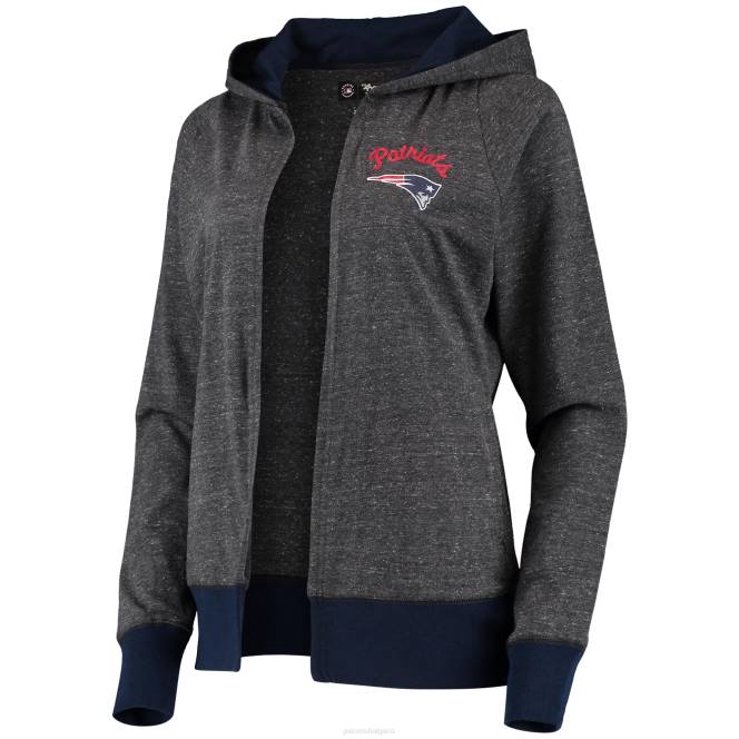 облекло Patriots Jersey G-III 4her от Carl Banks Heathered Archal Creald Talk Hoodie Cardigan Жени T8TH2818