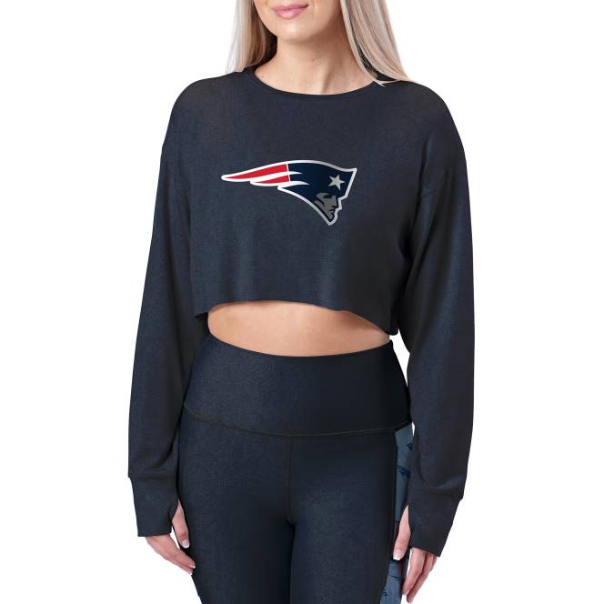 облекло Patriots Jersey certo тъмносиня изрязана риза с дълъг ръкав Жени T8TH2773