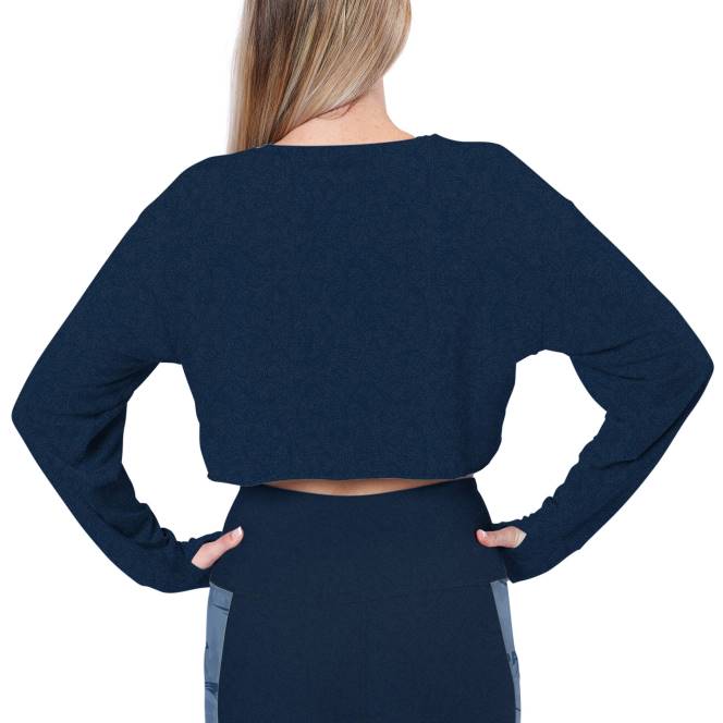 облекло Patriots Jersey certo тъмносиня изрязана риза с дълъг ръкав Жени T8TH2773