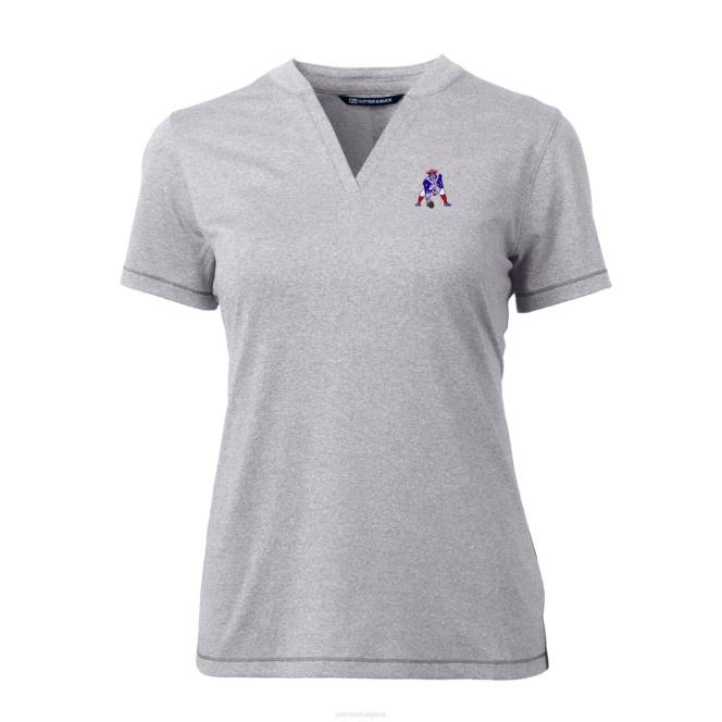 облекло Patriots Jersey cutter & buck heather grey throwback logo forge blade v-deck polo Жени T8TH2841
