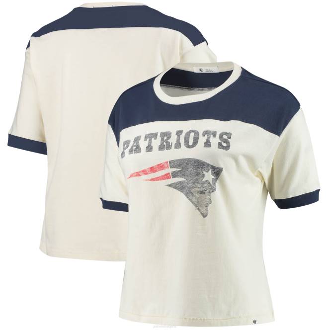 облекло Patriots Jersey 47 кремава/тъмносиня изрязана тениска Жени T8TH2741