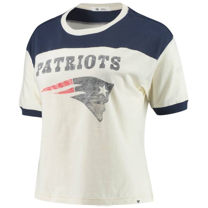 облекло Patriots Jersey 47 кремава/тъмносиня изрязана тениска Жени T8TH2741